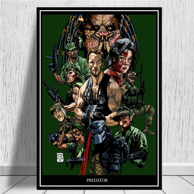 Arnold Schwarzenegger The Predator Monster Movie Poster And Prints Art Canvas Wall Pictures For Living Room Home Decor - Virtual Blue Store