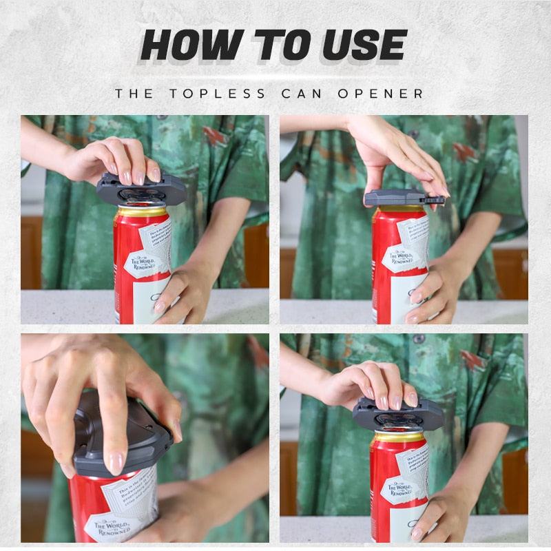 Mintiml Go Swing Universal Topless Can Opener The Easiest Can Opener Ez-Drink Opener Bottle Opener Topless  beer can Opener - Virtual Blue Store