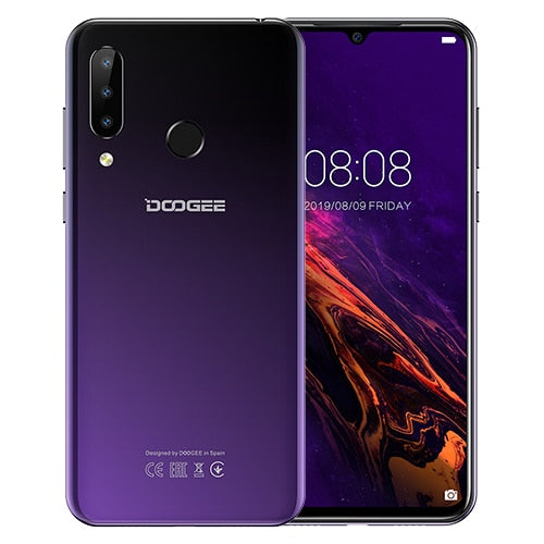DOOGEE N20 Mobilephone Fingerprint 6.3inch FHD+ Display 16MP Triple Back Camera 64GB 4GB MT6763 Octa Core 4350mAh Cellphone LTE - Virtual Blue Store
