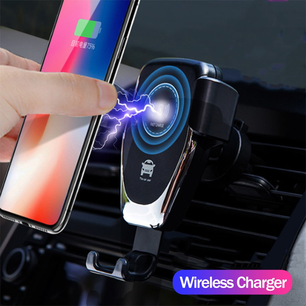 Fast Qi Car Wireless Charger For iPhone XS Max XR X Samsung S10 S9 Intelligent Wireless Charging Phone Car Holder For Xiaomi - Virtual Blue Store