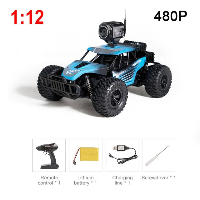 1:12 RC Car  2.4GHz 4WD With HD Camera Cars Off Road Buggy Toy High Speed Climbing RC Car Real-time transmission - Virtual Blue Store