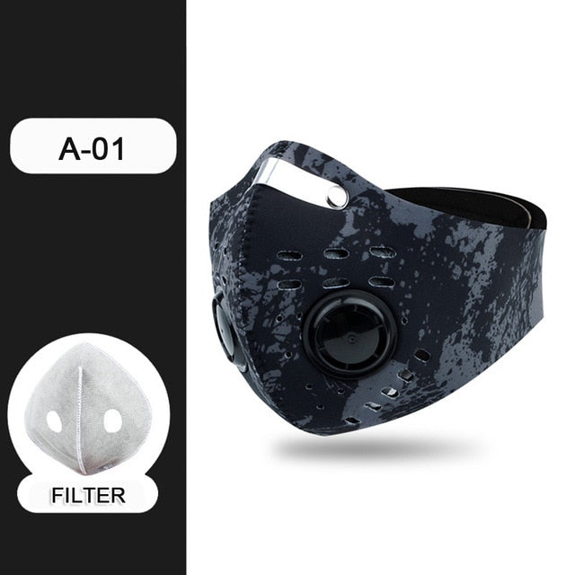 Anti Smoke Carbon Dust-proof  Breathable Mesh Bicycle Men Women Sports Sweat Headband Run Tennis Fitness Pirate Headband Sports - Virtual Blue Store