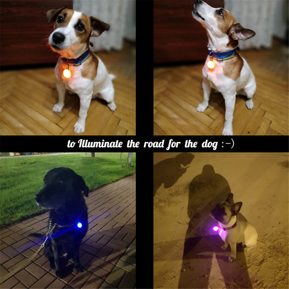 LED Flashlight Collar Dog Guide Lights Pet Night Safety Glowing Pendant Necklace Pet Luminous Bright Glowing Collar NO Battery - Virtual Blue Store