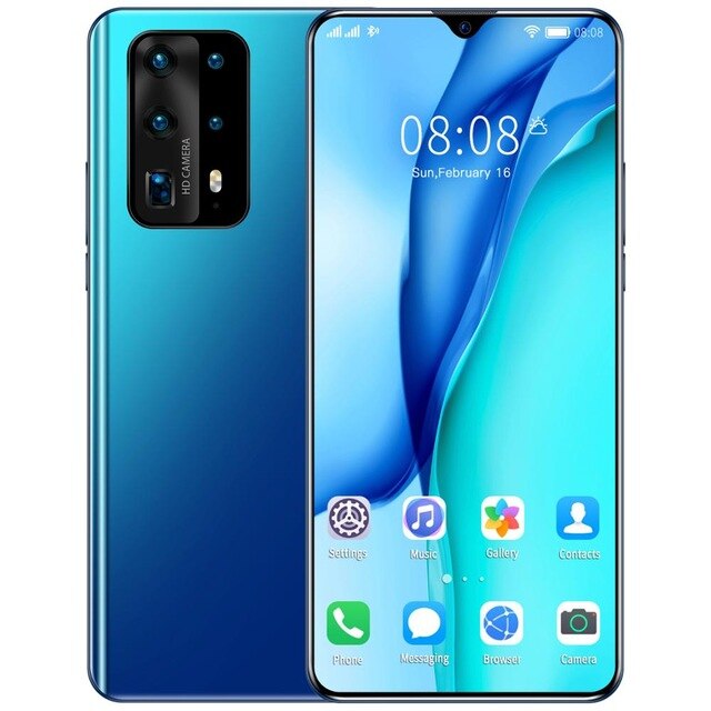 Global Version P40 PRO P41 PRO Android Smartphone 6.7inch Cellphone Dual SIM Mobile phone 3G Smart Phones Face unlock handset - Virtual Blue Store