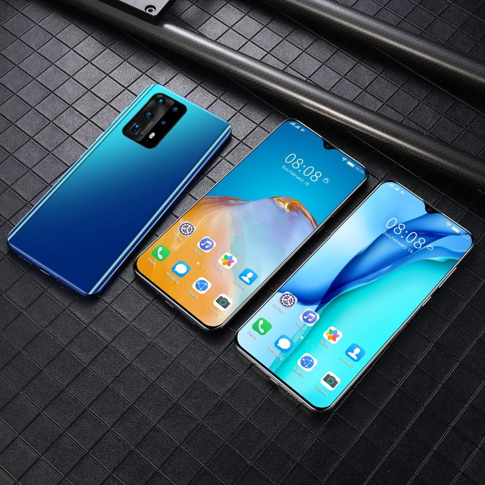 Global Version P40 PRO P41 PRO Android Smartphone 6.7inch Cellphone Dual SIM Mobile phone 3G Smart Phones Face unlock handset - Virtual Blue Store