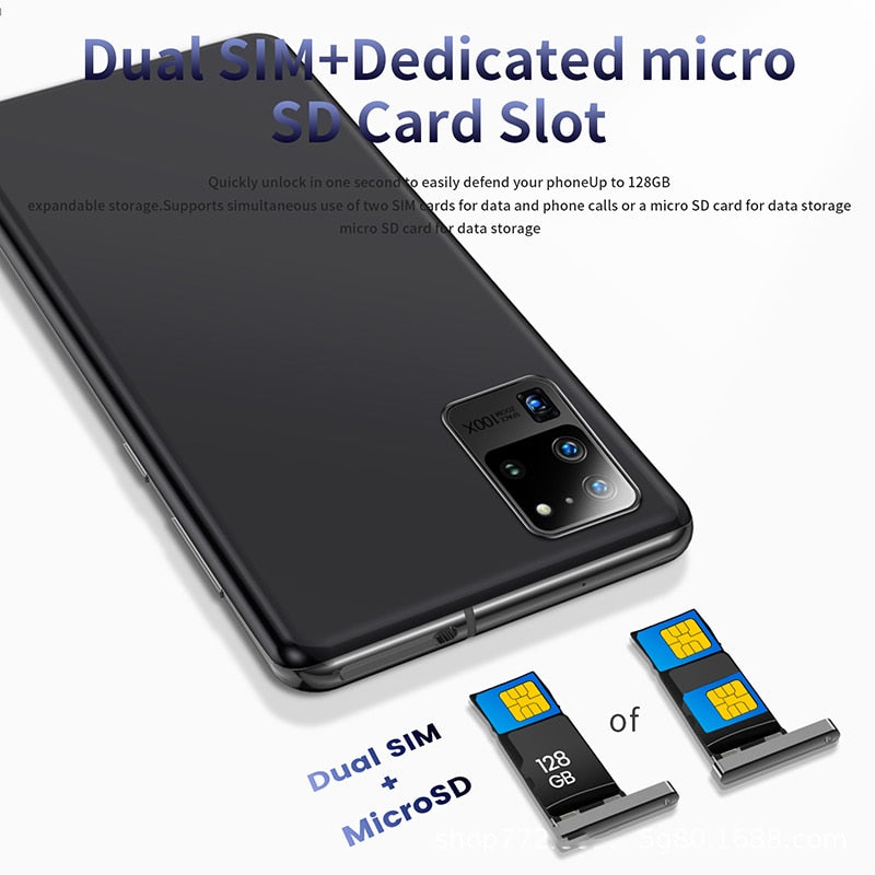 Newest 6.8 inch 1:1 Galay S20 global Shipping Camera Snapdragon 855 8GB RAM 256GB ROM Octa Core 4 smart phone - Virtual Blue Store