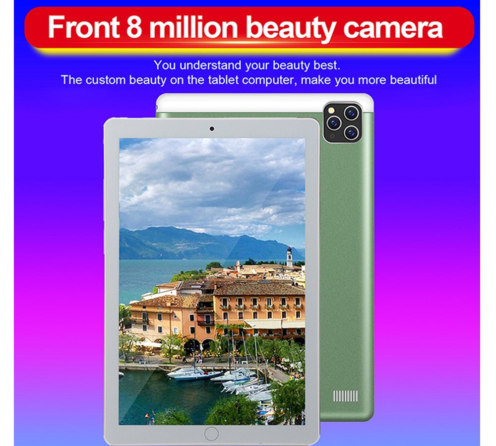 Tablet 10.1 Inch with 6GB + 128GB 1920 * 1200 IPS Screen Android Tablet ARM + DSP Dual-core Wifi Android Tablet HD Screen 3g Blu - Virtual Blue Store