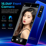 New V17 PRO 6.53 Inch Full-screen Ultrabook Mobile Phone 8 + 256G Screen Fingerprint Unlock Facial Recognition Reflective High- - Virtual Blue Store