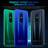 New V17 PRO 6.53 Inch Full-screen Ultrabook Mobile Phone 8 + 256G Screen Fingerprint Unlock Facial Recognition Reflective High- - Virtual Blue Store