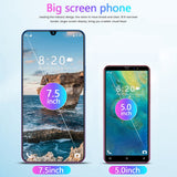7.5 inch Galay S20 network  8GB RAM 256GB ROM Octa Core 4 Camera Snapdragon 855 smart phone With phone case - Virtual Blue Store