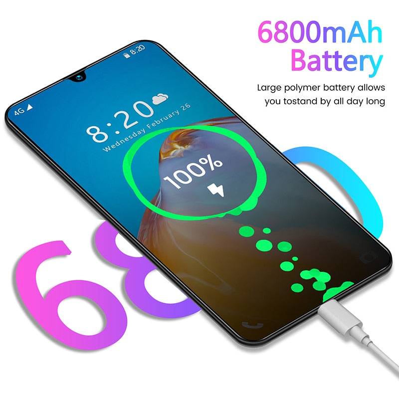 7.5 inch Galay S20 network  8GB RAM 256GB ROM Octa Core 4 Camera Snapdragon 855 smart phone With phone case - Virtual Blue Store