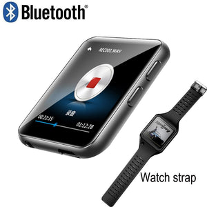Full screen metal Bluetooth MP3 player watch built-in 16G e-book radio recording video player - Virtual Blue Store