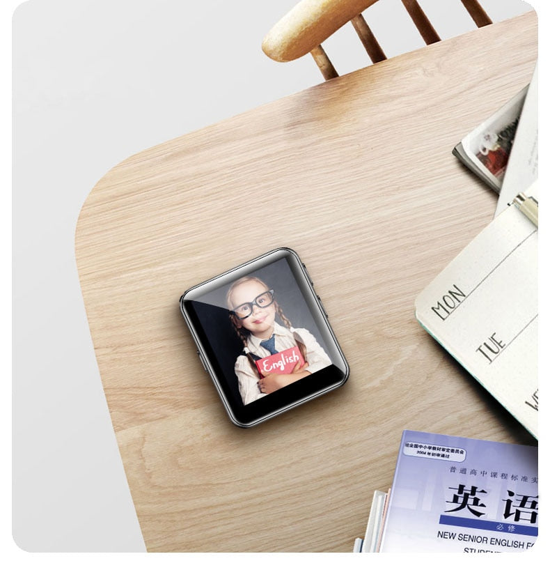 Full screen metal Bluetooth MP3 player watch built-in 16G e-book radio recording video player - Virtual Blue Store