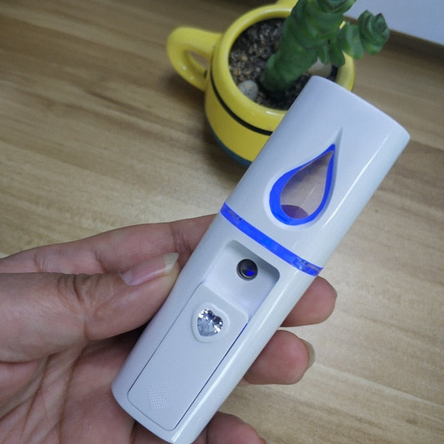 USB Rechargeable Portable Face Spray Bottle 20mL Nano Mister Facial Steamer Beauty Hydrating Skin Care Tools Facial Steamer Spa - Virtual Blue Store
