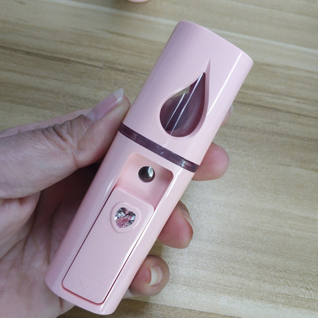 USB Rechargeable Portable Face Spray Bottle 20mL Nano Mister Facial Steamer Beauty Hydrating Skin Care Tools Facial Steamer Spa - Virtual Blue Store
