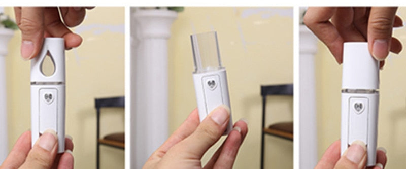 USB Rechargeable Portable Face Spray Bottle 20mL Nano Mister Facial Steamer Beauty Hydrating Skin Care Tools Facial Steamer Spa - Virtual Blue Store