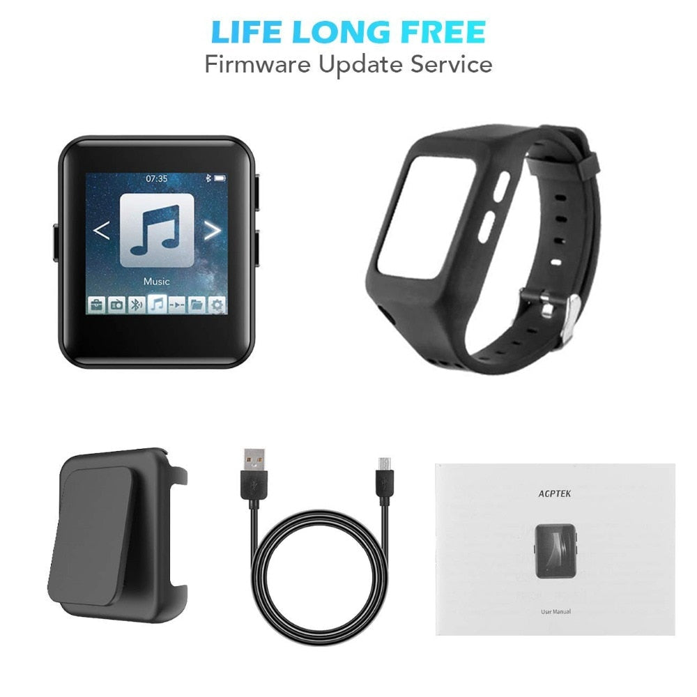 Bluetooth MP3 Watch with Touch Screen 8/16GB Clip MP3 Player for Running Cycling Hiking Support Recording,FM Radio - Virtual Blue Store