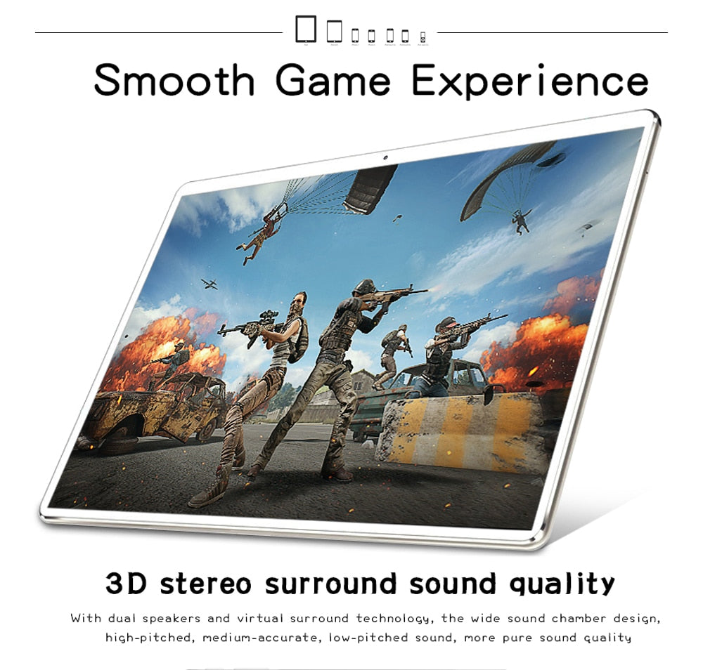 Tablets with 10.1 Inch Andoid Tablets with 8+256GB Large Memory Tablet MTK6797 Dual SIM Card Phone Call Wifi  Phone Tablets Pc - Virtual Blue Store