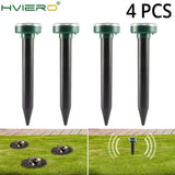 4pcs Solar Powered Ultrasonic Sonic Mouse Mole Pest Rodent Repeller Repellent Yard LED Light Repeller Outdoor Lamp Yard Garden