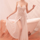 Long Sleepshirts Ladies Lace Lingerie Dress Nightwear Womens Clothing Sexy Night Dress homewear Sleeveless Spaghetti Strap - Virtual Blue Store