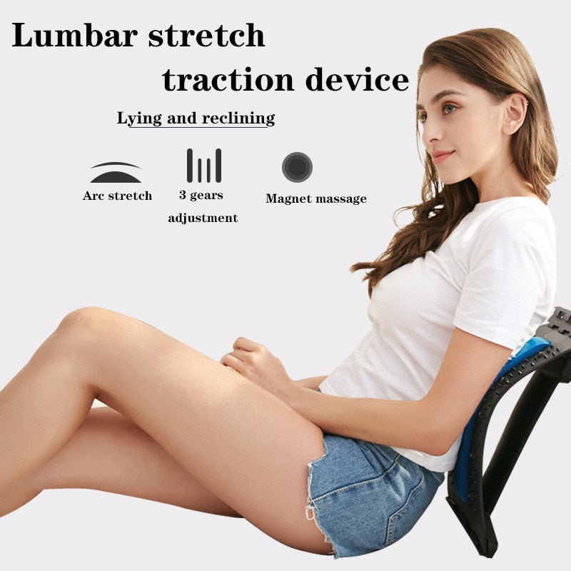 Back Magnetic muscle massage posture corrector stretch relax stretcher lumbar support spinal pain relief spine therapy - Virtual Blue Store