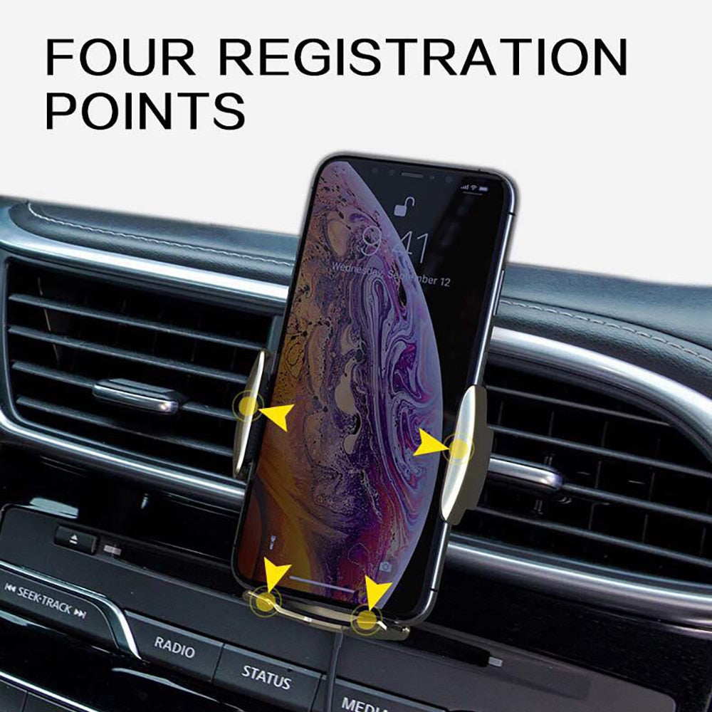 A5 10W Wireless Car Charger Automatic Clamping Fast Charging Phone Holder Mount Car for iPhone 11 Huawei Samsung Smart Phones - Virtual Blue Store