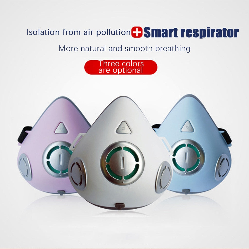 Smart Electric  Dustproof Face Mask Anti-Fog Air Purification Respirator Automatic Fresh Sports Leisurely FaceMask WILL NOT FOG UP YOUR GLASSES - Virtual Blue Store