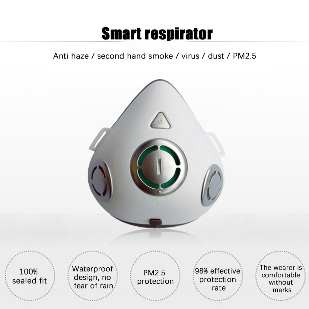 Smart Electric  Dustproof Face Mask Anti-Fog Air Purification Respirator Automatic Fresh Sports Leisurely FaceMask WILL NOT FOG UP YOUR GLASSES - Virtual Blue Store
