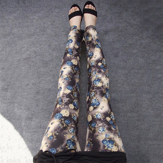 YSDNCHI Female Fitness Leggings Women Summer Floral Print Legging Lady Sexy Slim Elastic Pencil Pants Stretch Trousers Mujer - Virtual Blue Store