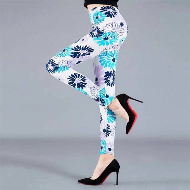 Cuhakci Fashion Women Leggings Beautiful Leaf Floral Printing High Waist  Jeggings Stretch Pant Sexy Hot Sale Clothing Mujer - Leggings - AliExpress