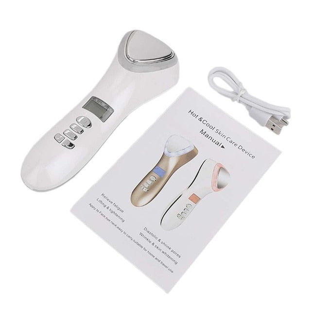 Ultrasonic Cryotherapy Machine LED Hot Cold Hammer Facial Lifting Vibration Massager Face Body Spa Beauty Equipment crioterapia - Virtual Blue Store