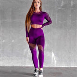 2021 Seamless Yoga Set Women Gym Sportswear Outfit Yoga Pant Leggings Pad One Shoulder Sports Bra 2 Pcs Workout Cloth Tracksuit - Virtual Blue Store