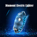 The New Diamond Rechargeable Arc Electric Lighter USB Charging Cigarette Windproof Cool Lighter Men's Gift - Virtual Blue Store