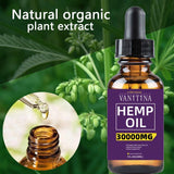 30ML Organic Hemp Oil 3000mg CBD Hemp Seeds Oil Extract Drops for Skin Pain Relief Reduce Anxiety Better Sleep Anti Stress - Virtual Blue Store
