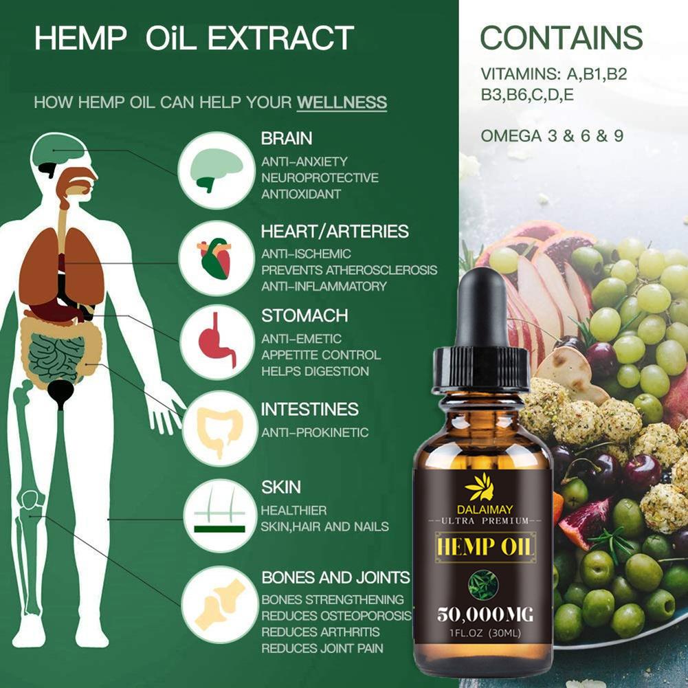 Organic Hemp Seed Oil for Anxiety & Stress Relief Improve sleep Soothing Fatigue Facial Body Care Essential Oil - Virtual Blue Store