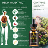 Organic Hemp Seed Oil for Anxiety & Stress Relief Improve sleep Soothing Fatigue Facial Body Care Essential Oil - Virtual Blue Store