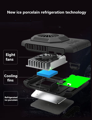 Portable Plastic Mobile Phone Cooler Gaming Semiconductor Cooling Radiator for PUBG Cooler Fan for Smartphone iPad iPhone Tablet