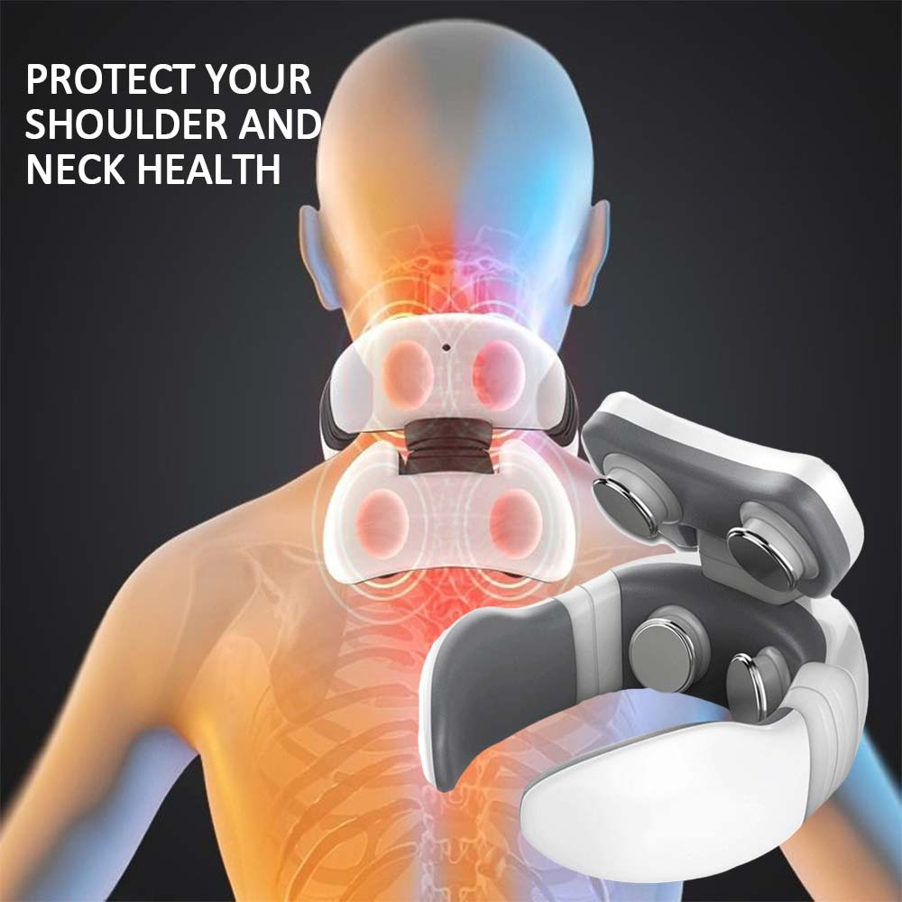 Smart Electric Neck and Shoulder Massager Pain Relief Tool Health Care Relaxation Cervical 4D Magnetic Therapy Massage Machine - Virtual Blue Store
