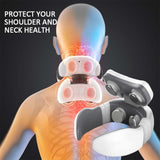 Smart Electric Neck and Shoulder Massager Pain Relief Tool Health Care Relaxation Cervical 4D Magnetic Therapy Massage Machine - Virtual Blue Store