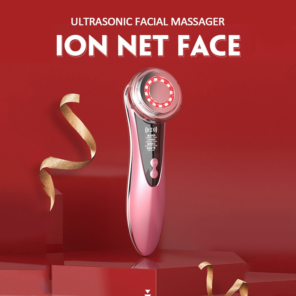 5 in 1 Face Massager LED Skin Tightening Mesotherapy Facial Skin Care Face Skin Rejuvenation Remover Wrinkle - Virtual Blue Store