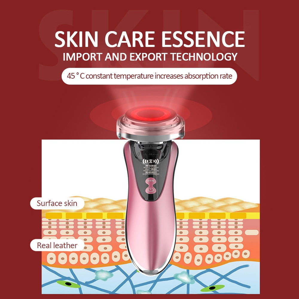 5 in 1 Face Massager LED Skin Tightening Mesotherapy Facial Skin Care Face Skin Rejuvenation Remover Wrinkle - Virtual Blue Store