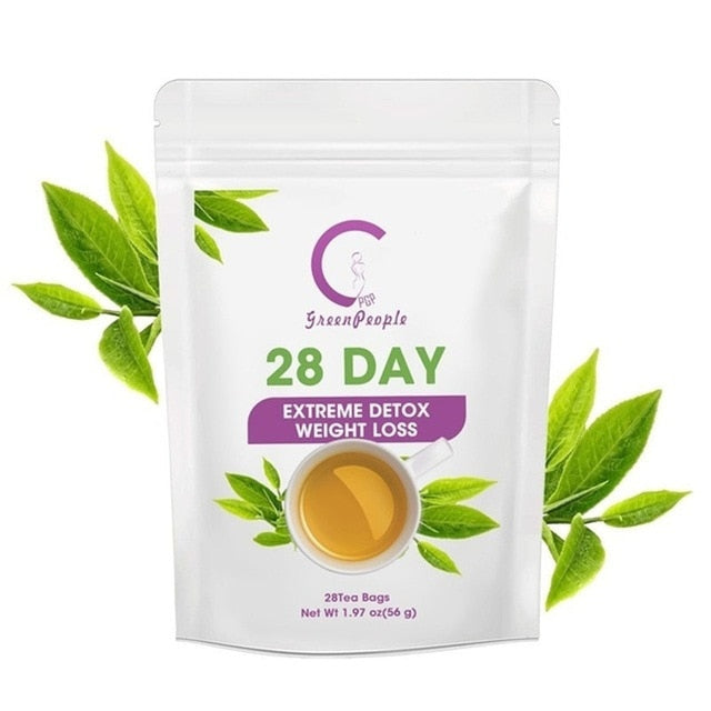 Fat Burn 28 Day Detox Tea Detox  Reduce Bloating And Constipation Weight Loss Body Cleanse For Women And Men - Virtual Blue Store