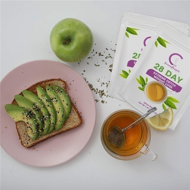 Fat Burn 28 Day Detox Tea Detox  Reduce Bloating And Constipation Weight Loss Body Cleanse For Women And Men - Virtual Blue Store
