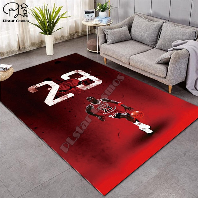 Jordan 23 basketball carpet 3D Printed Carpet Hallway Doormat Anti-Slip Bathroom Carpets Kids Room Absorb Water Kitchen - Virtual Blue Store