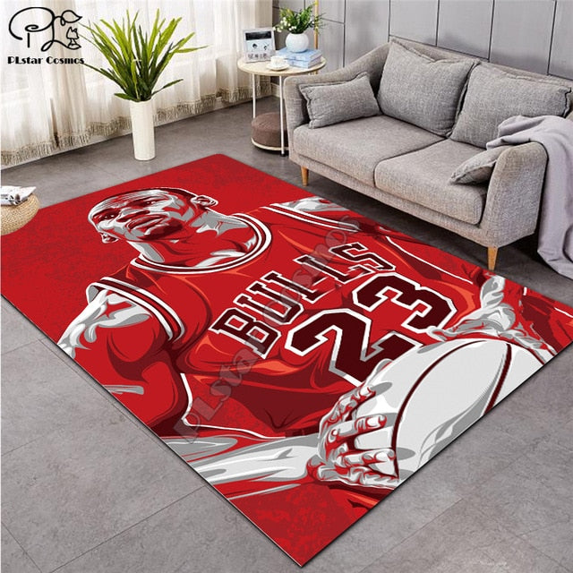 Jordan 23 basketball carpet 3D Printed Carpet Hallway Doormat Anti-Slip Bathroom Carpets Kids Room Absorb Water Kitchen - Virtual Blue Store