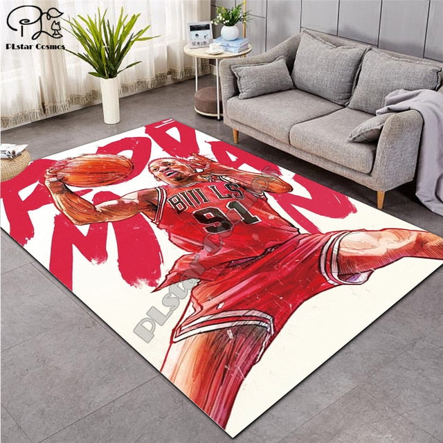 Jordan 23 basketball carpet 3D Printed Carpet Hallway Doormat Anti-Slip Bathroom Carpets Kids Room Absorb Water Kitchen - Virtual Blue Store