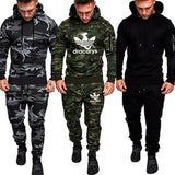Casual Joggers Mens Tracksuits 2 Pieces Sets Autumn Hooded+Pants Camouflage Suit Gym Zipper Sportswear Sweat Suits Men's Clothes - Virtual Blue Store