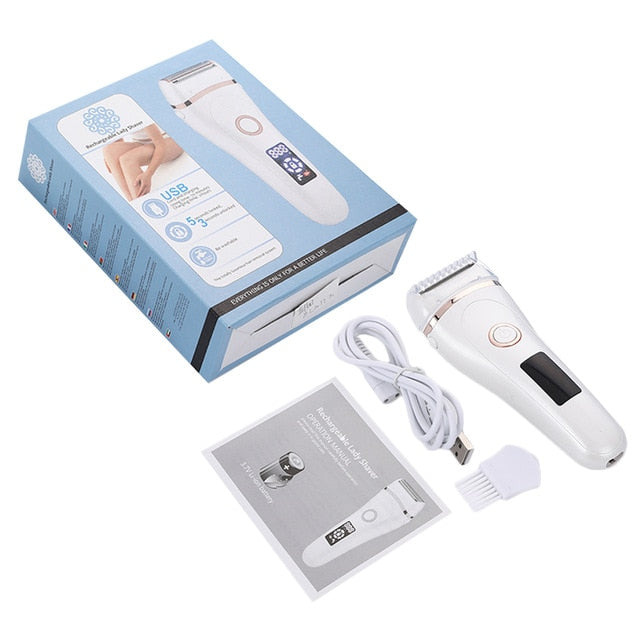 Electric Razor Painless Lady Shaver For Women Bikini Trimmer Whole Body Waterproof USB Charging Electric Shaver Women - Virtual Blue Store