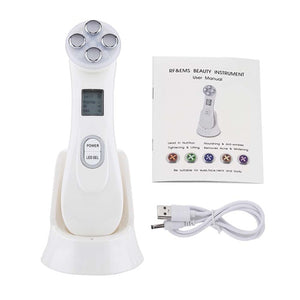 5 in 1 Face Massager LED Skin Tightening Mesotherapy Facial Skin Care Face Skin Rejuvenation Remover Wrinkle - Virtual Blue Store
