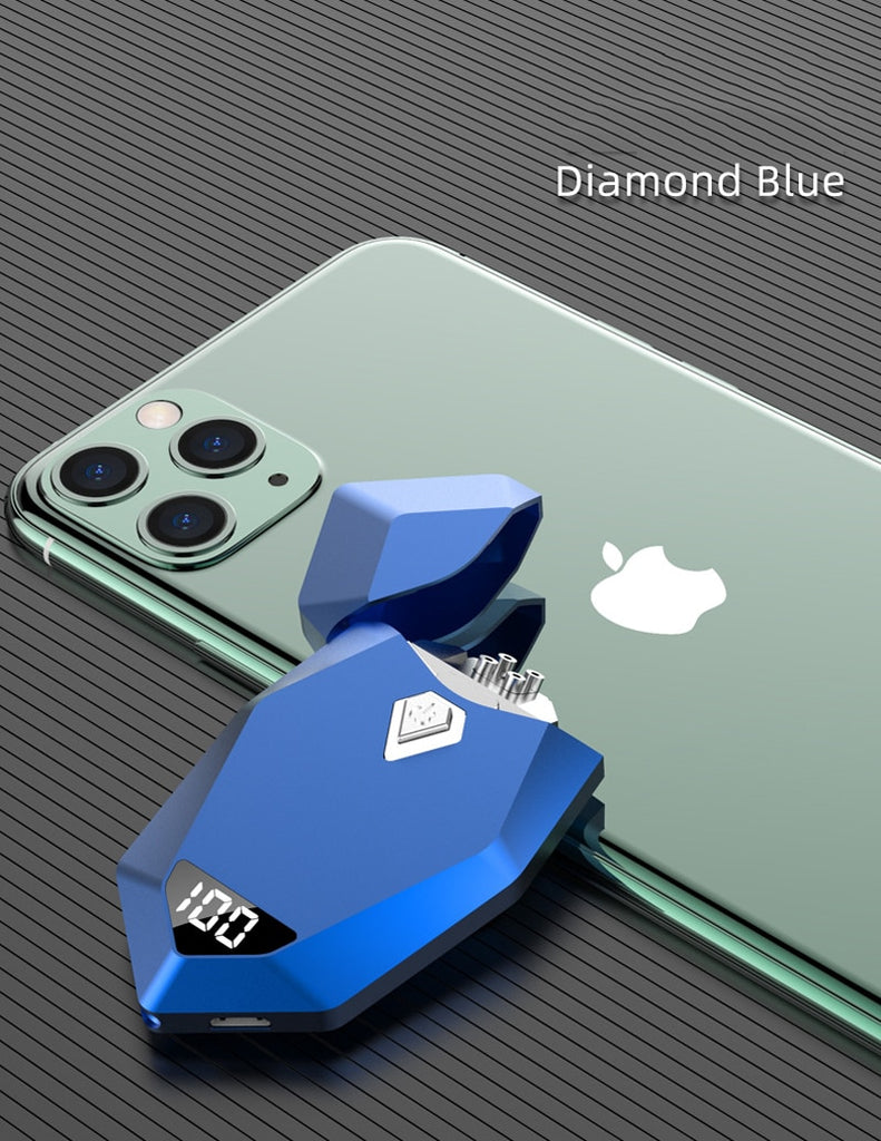 The New Diamond Rechargeable Arc Electric Lighter USB Charging Cigarette Windproof Cool Lighter Men's Gift - Virtual Blue Store
